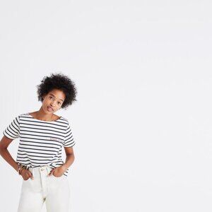 NWT Madewell Embroidered Staycation Boxy Tee XS